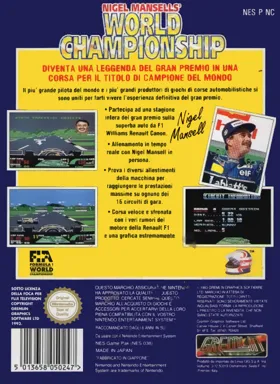Nigel Mansell's World Championship (Europe) (En,Fr,De,Es,It) box cover back